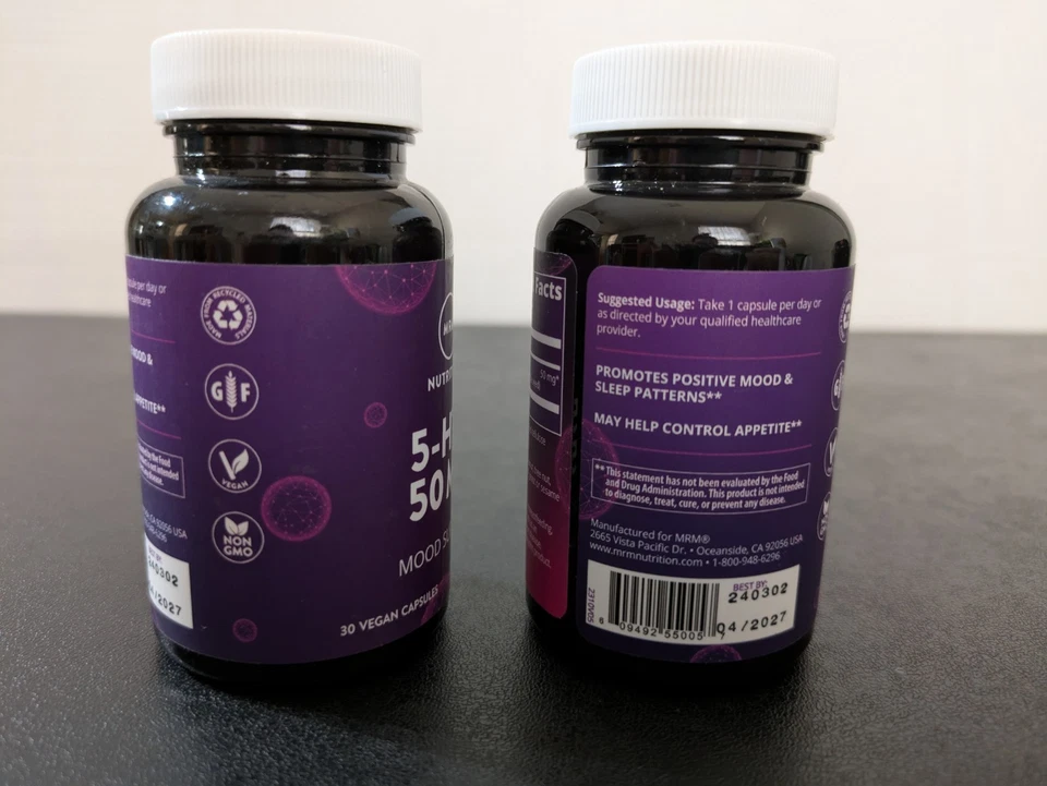 MRM Nutrition 5-HTP 50mg, Suporte ao Humor/Sono, 60 Cápsulas Veganas, Não-OGM - Imagem 4 de 4