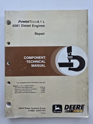 JOHN DEERE POWERTECH 8,1L 6081 DIESELMOTOR REPARATURBAUTEIL TECHNISCHES HANDBUCH