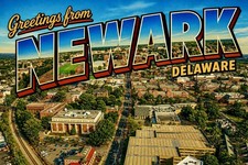 Greetings From Newark DELAWARE MODERN Postcar...