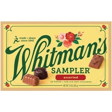 WHITMANS SAMPLER Assorted Milk & Dark Chocolate Candy Gift Box 10 oz.