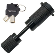79670 Keyed Alike Black Trailer Tongue Coupler Lock, 1/4 Inch Pin Diameter, U...