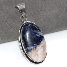 Pretty Sodalite 925 Silver Plated Pendant 2