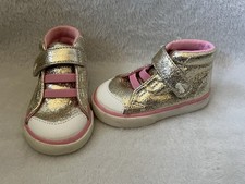 See Kai Run Shoes Belmont Baby Girls Sz 4 Sneakers High Tops Gold Shine