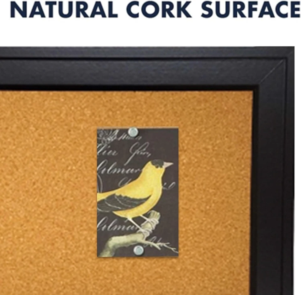 Quartet Cork Bulletin Board, Framed Corkboard, 11” 11" x 17", Brown - Image 2 of 4