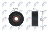 NTY Umlenk-/FüHrungsrolle, Keilriemen RNK-HY-515 FüR Hyundai KIA