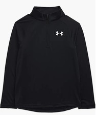 New Under Armour Boys Tech 2.0 Half Zip Long Sleeve Shirt Black Youth Small NWT