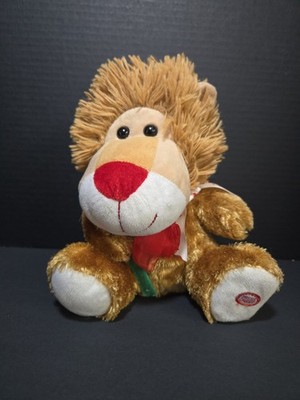 HugFun International Lion Plush Stuffed Animal Toy Valentine Red Heart Bow 9''