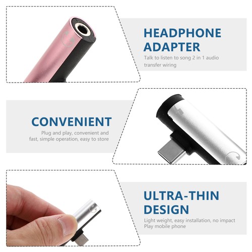 2 Pcs -C-Kopfhöreradapter Klinke Usb Usbc -C-zu-3,5-mm-Audioadapter - 第 3/12 張圖片