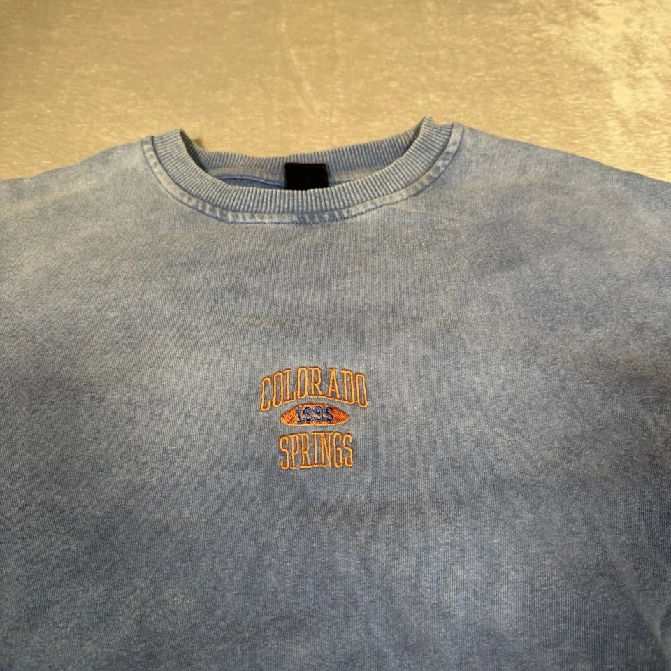 Urban Outfitters Sweatshirt Mens Small Blue Cotton Fleece Colorado Springs 1995 - Image 4 of 4