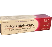 Oralhoe Denture Adhesive Long-Lasting ORIGINAL FORMULA, 0.99 oz 28 g - NEW NOS