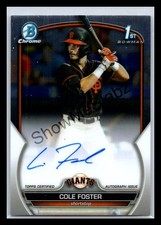 2023 Bowman Draft #CDA-CF Cole Foster Chrome Prospect Autographs