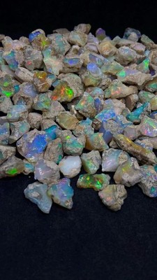 Ethiopian Opal Raw Rough Gemstone, Crystal Uncut Raw Fire Opal Stone, Variations