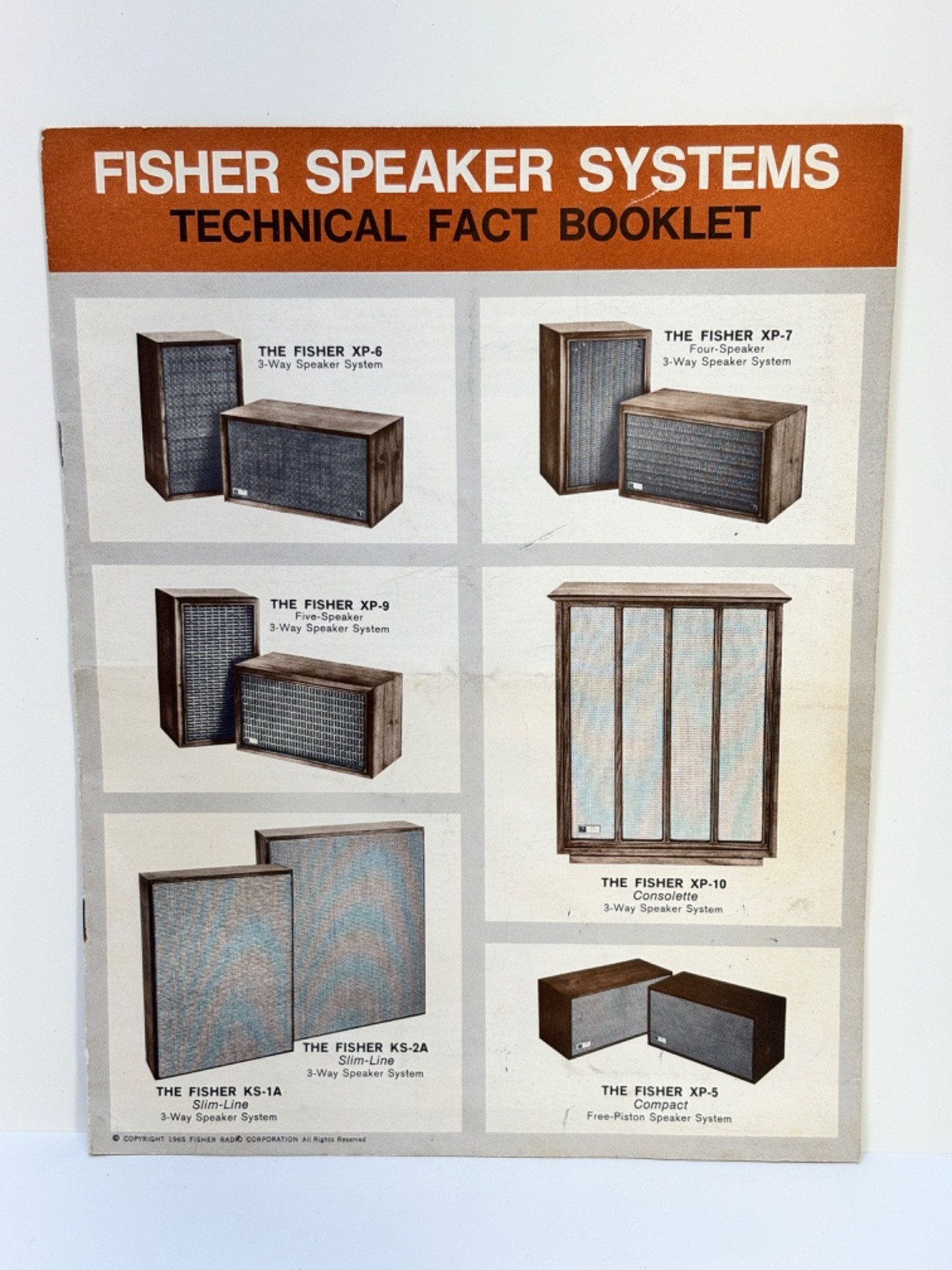 Vintage 1965 Fisher Speaker Systems Fact Booklet, Brochure ~ Speakers