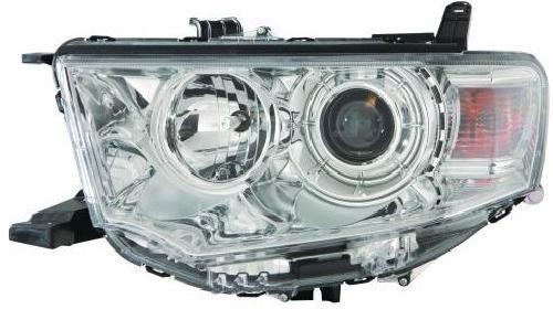 ABAKUS Main Headlight 214-1197R-LD-EM Right Chrome For Mitsubishi H11/HB3