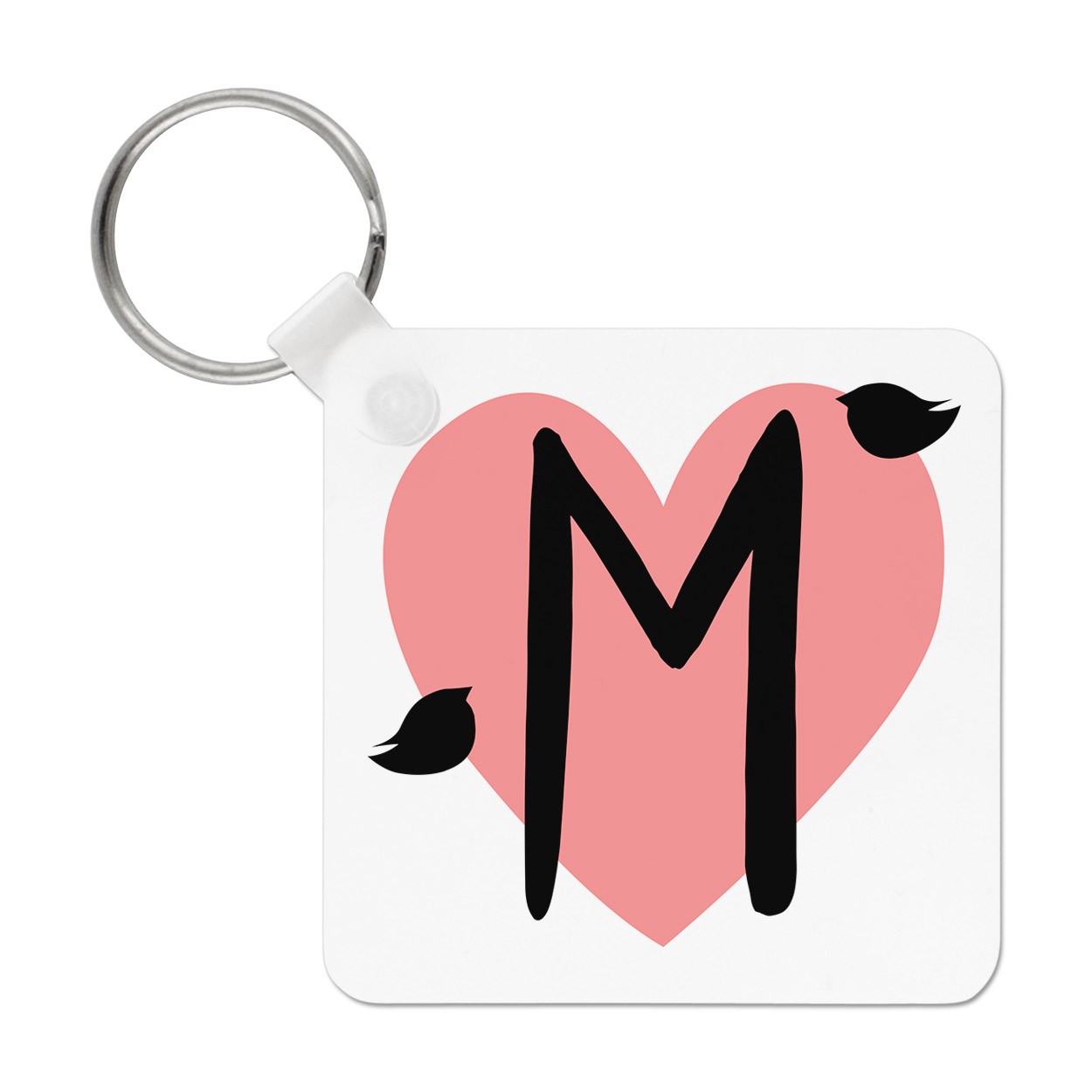 Letter M Heart Alphabet Keyring Key Chain - Valentines Day Love Girlfriend