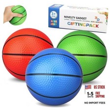 Mini Foam Basketball for Hoop, 5" Squeeze PU Balls for Over The Multicolored