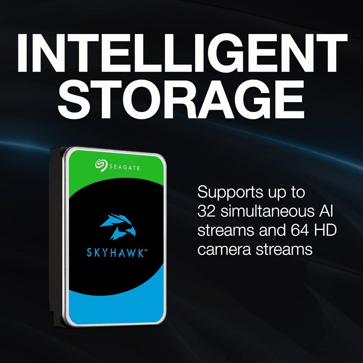 Seagate Skyhawk AI 12TB 3.5 Inch SATA 6Gb/s 256MB Cache Video