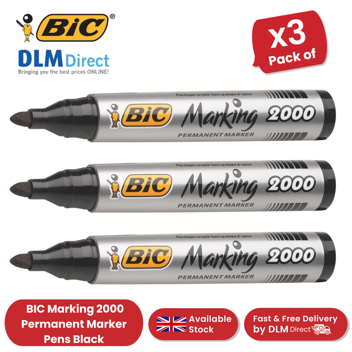 Bullet Tip Bic Marking Bic 2000 Permanent Black Bullet Tip Marker