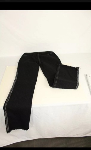 Y2K Vintage GuessJeans Hip Hugger Black Denim Size 28w x 30.5 Inside Out Seams - Picture 5 of 6