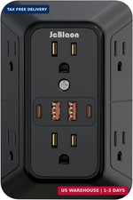 JcBlaon Outlet Extender Surge Protector - 6 Outlet Splitter with 4 USB Ports 2