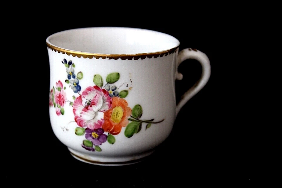 Антикварная французская старая парижская фарфоровая чашка с крышкой Rue de la Roquette 18 век - Изображение 3 из 4