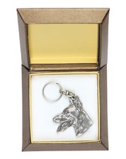 Dobermann - Silver Plated Pendant With A Dog In A Decorative Box, Handmade