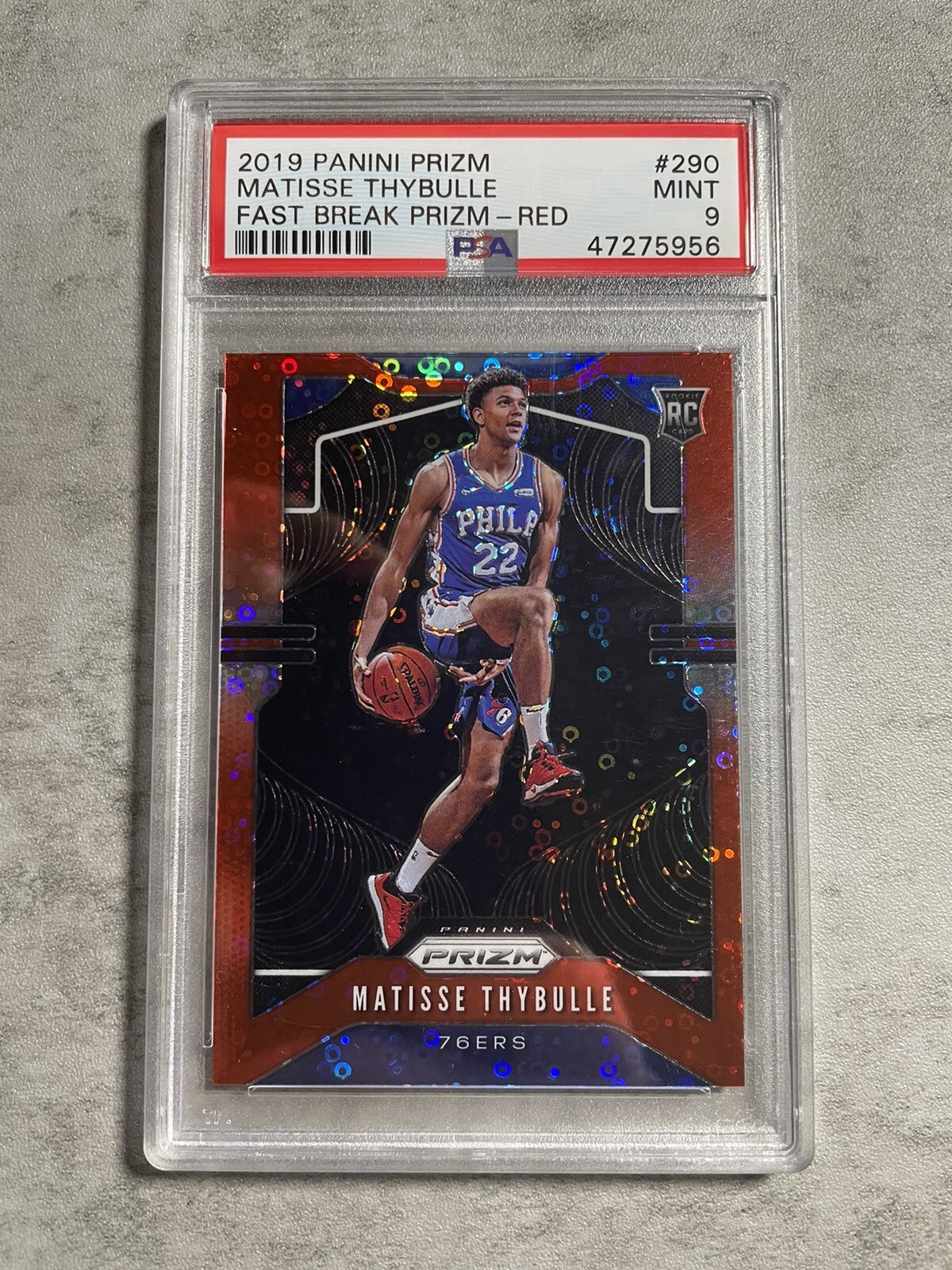 Matisse Thybulle | 2019-20 Prizm Fast Break | Red Disco /125 | PSA 9 MINT