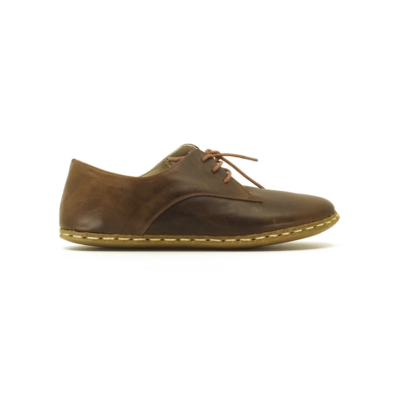 Barefoot Dress Men's Dress Shoes No Heel Crazy Classic Brown Barefoot  Oxford Men's Shoes Grounding Earthing Copper