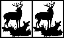 Deer Buck Family - Black Vinyl Graphic Decal Car Truck Windows Laptop Notebook