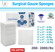 2x2 Dental Gauze Pads, Squares for First Aid Sponges, Non Woven Medical Wipes