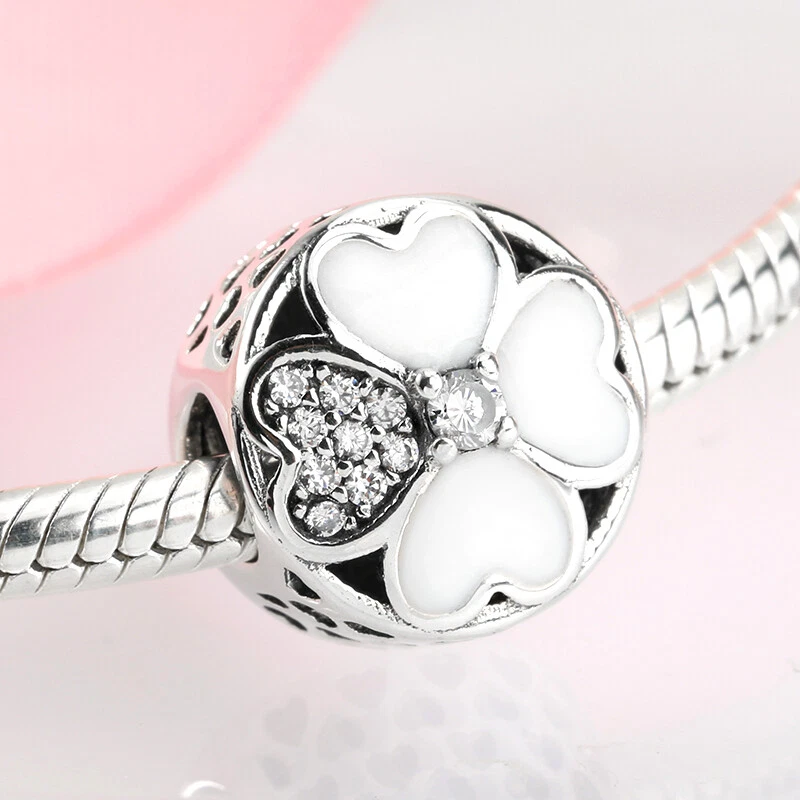 Charm Quadrifoglio petalo strass in argento 925 - Les Folies - Immagine 3 di 4