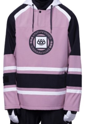 686 Waterproof Slapshot Hoody (M) Dusty Mauve Colorblock 686 Waterproof Slapshot Hoody (M) Dusty Mauve Colorblock