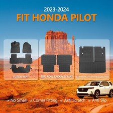 Floor Mats Cargo Trunk Liners Backrest Mat Anti-slip For 2023-2026 Honda Pilot