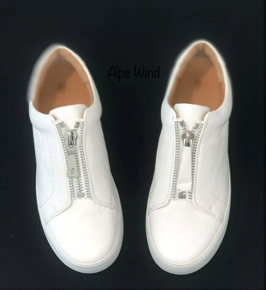 Frye Lena Zip Low Slip On White Women's Sneakers Shoes Casual - Size 9 NWOB