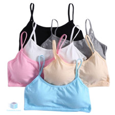 Mädchen Bustier Baumwolle Sport BH Kinder Unterwäsche Bra mit Einlage NEU