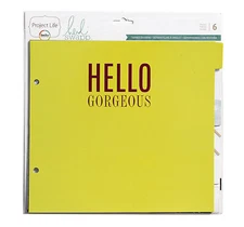 Heidi Swapp (6PC) HELLO GORGEOUS 8" x 8" TABBED DIVIDERS scrapbooking GOLD FOIL