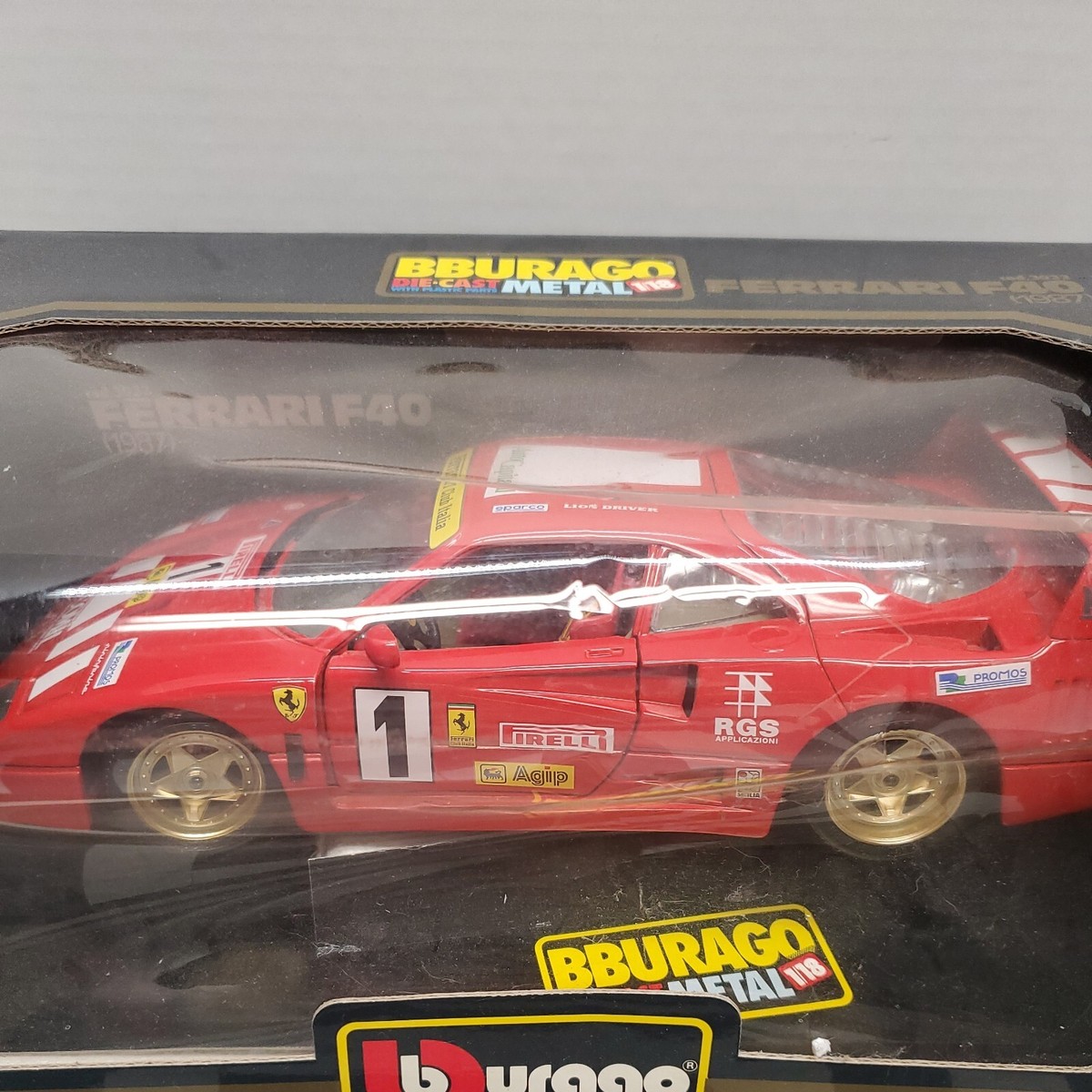 EXC Burago 1987 Ferrari Red F40 Die Cast Model #3032 1 18 for sale
