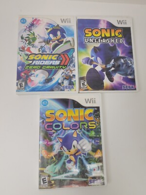 Sonic Riders: Zero Gravity Wii Sonic Unleashed Wii Sonic Colors Wii Bundle