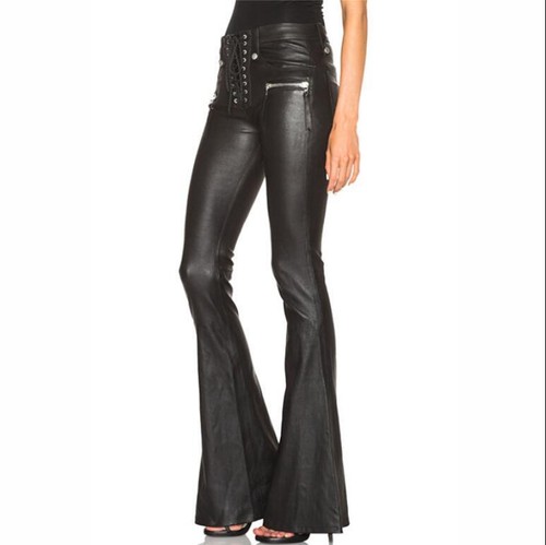 lace up leather flares