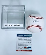 PSA DNA AUTOGRAPHED HECTOR OLIVERA Atlanta Braves BASEBALL W/COA CASE OMLB AUTO 