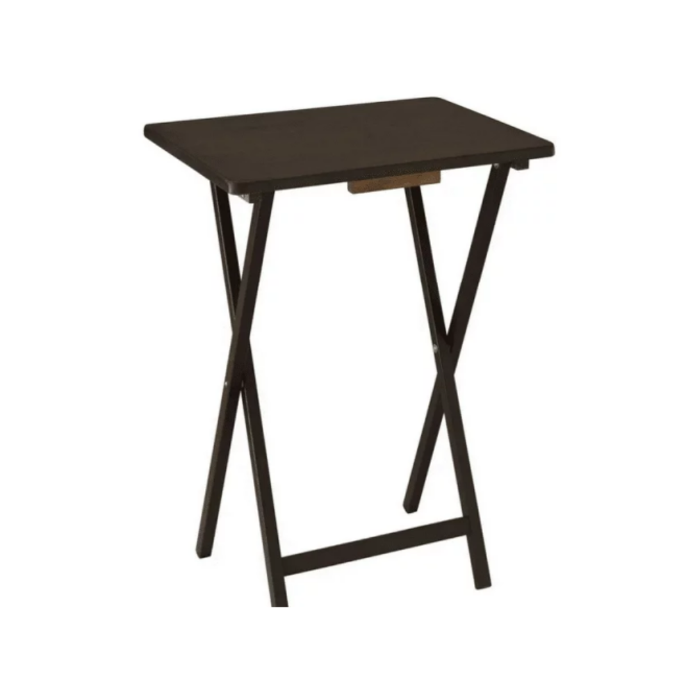 5PCS Walnut Folding TV Tray Table Set, 19 x 15 x 26 Inch Heavy Duty