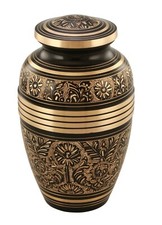 Elegant Aura Black  Gold Adult Cremation Urn  Free Shipping