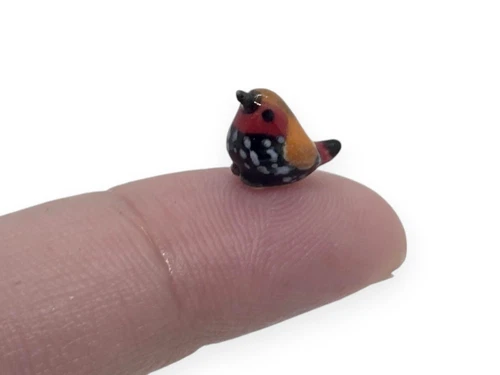 ½" Tiny Robin Bird Miniature Ceramic Animal Figurine Replica Porcelain Dollhouse