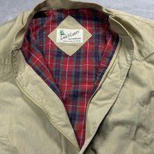 Vintage Land O’ Lakes Harrington Style Plaid Lining Jacket Tan Size XL