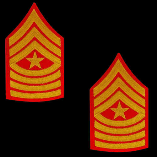 SERGEANT MAJOR E-9 CHEVRON PATCH SET US MARINE DRESS BLUES UNIFORM USMC* - Picture 3 of 17