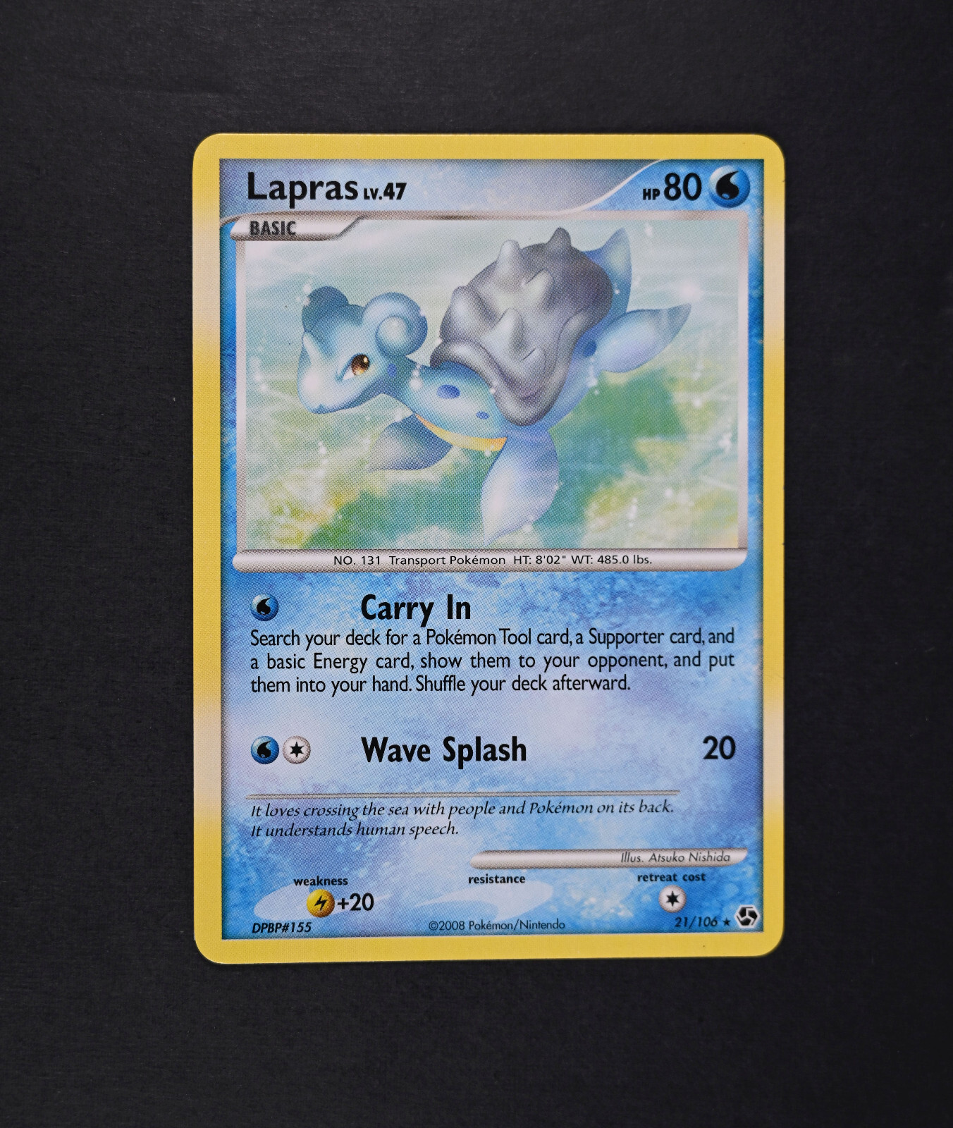 NM Lapras 21/106 Reg. Great Encounters Pokemon Card