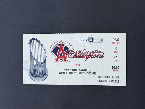 2003 New York Yankees vs Anaheim Angels April 23 Ticket Stub Clemens 297 Win - Picture 2 of 4