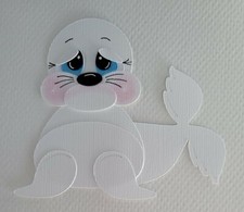 Little Snow White Seal. Scrapbook, Card Making Paper Piecing
