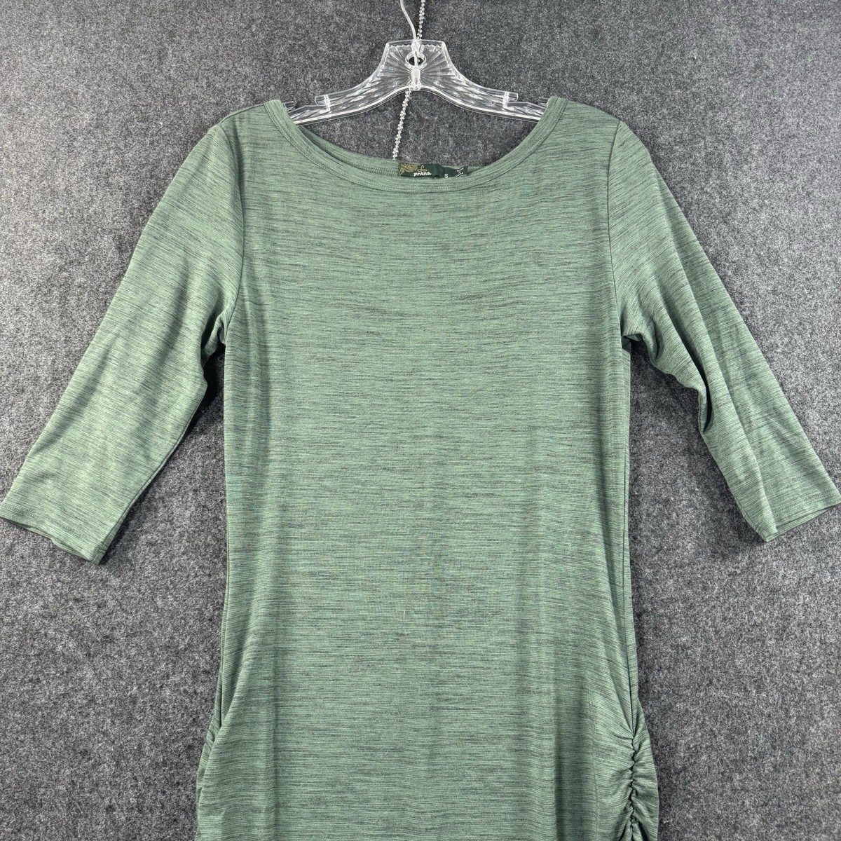 PrAna Dress Women's Small Green Ruched Sides  Sleeve Pullover Stretch |  eBay