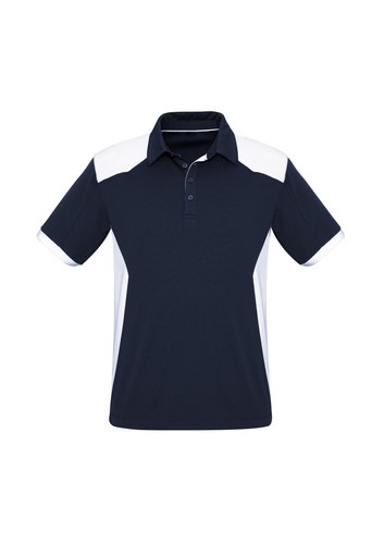 5PC X MENS POLO 100% POLYESTER BREATHABLE BOLD CONTRAST PANEL POLO TOP - Picture 14 of 25